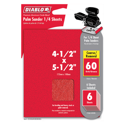 Diablo 4-1/2 in. x 5-1/2 in. Palm Sander 1/4 Sheet 60 Grit